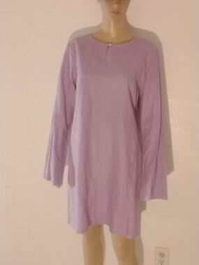 Bloomingdale's Lavender Linen Dress Sz M  14 Chest 22" New